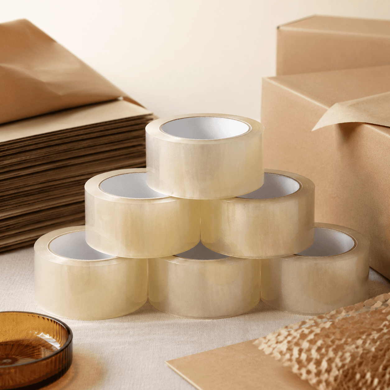 Clear Packing Tape — Pack of 6 rolls